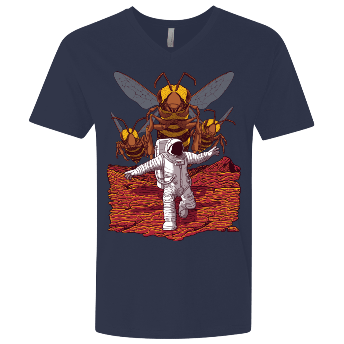 T-Shirts Midnight Navy / X-Small Killer Bees on Mars Men's Premium V-Neck