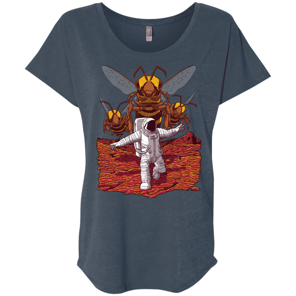 T-Shirts Indigo / X-Small Killer Bees on Mars Triblend Dolman Sleeve