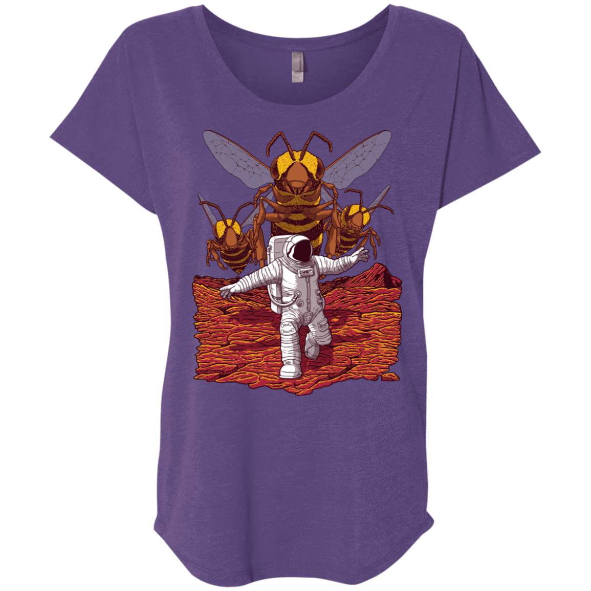 T-Shirts Purple Rush / X-Small Killer Bees on Mars Triblend Dolman Sleeve