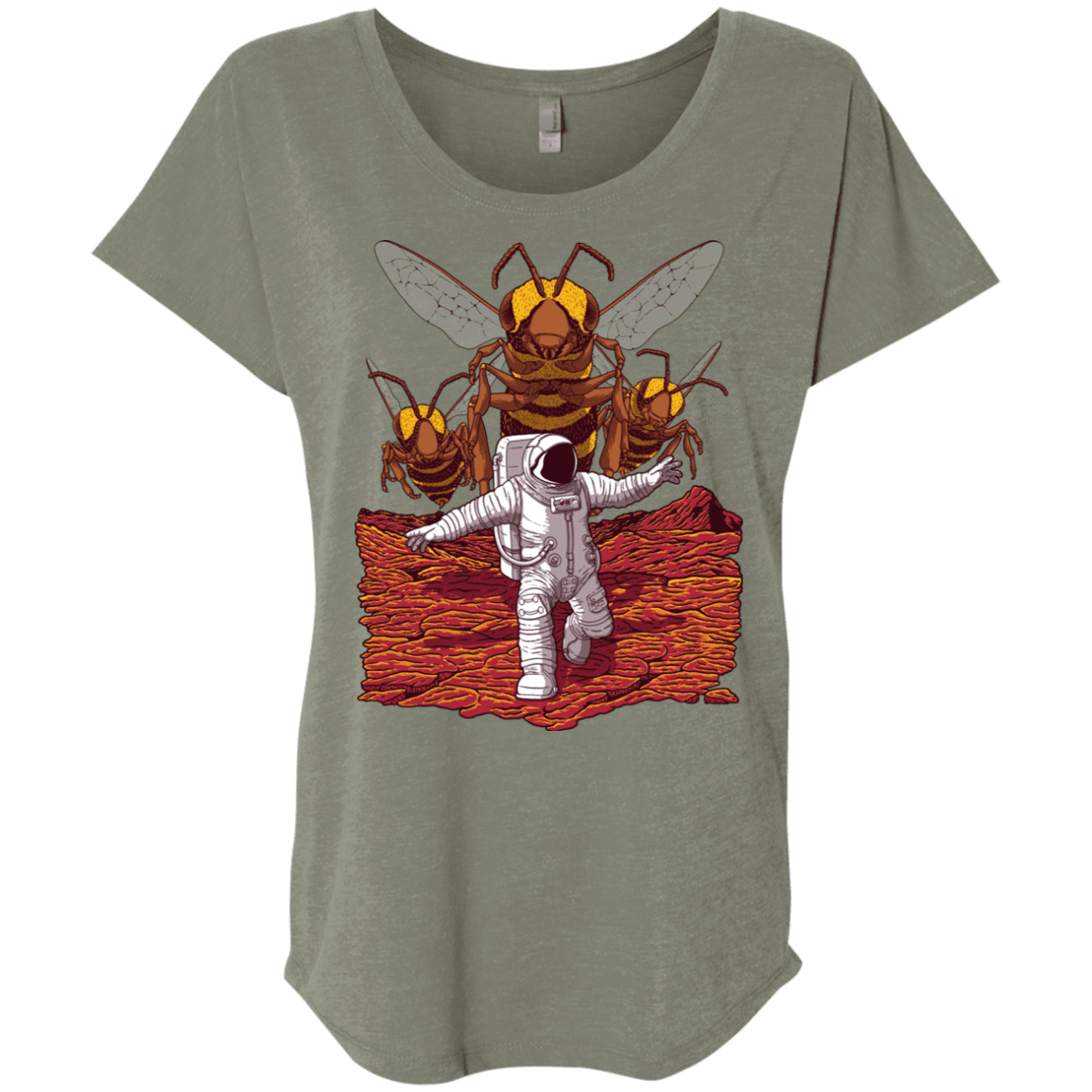 T-Shirts Venetian Grey / X-Small Killer Bees on Mars Triblend Dolman Sleeve