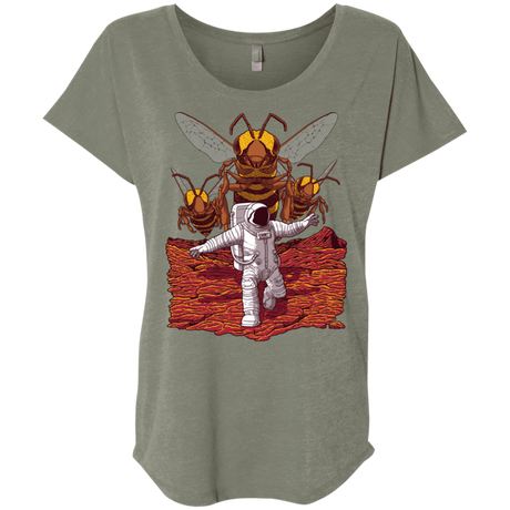 T-Shirts Venetian Grey / X-Small Killer Bees on Mars Triblend Dolman Sleeve