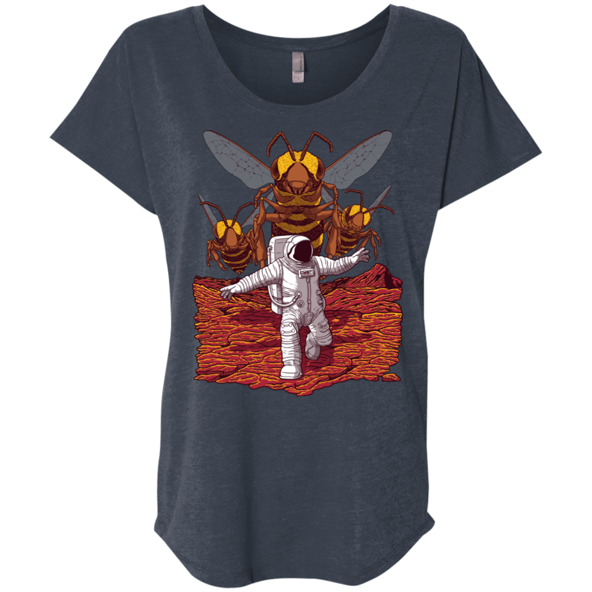 T-Shirts Vintage Navy / X-Small Killer Bees on Mars Triblend Dolman Sleeve