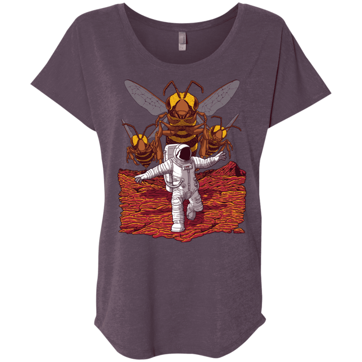 T-Shirts Vintage Purple / X-Small Killer Bees on Mars Triblend Dolman Sleeve