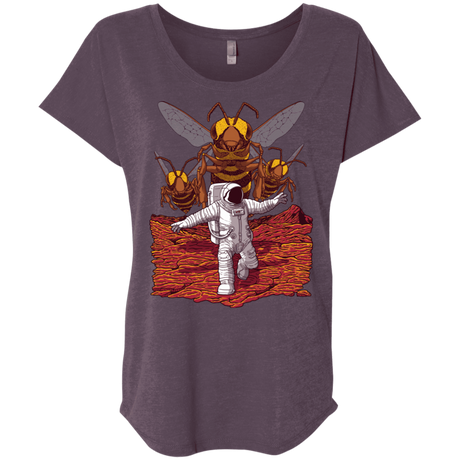T-Shirts Vintage Purple / X-Small Killer Bees on Mars Triblend Dolman Sleeve