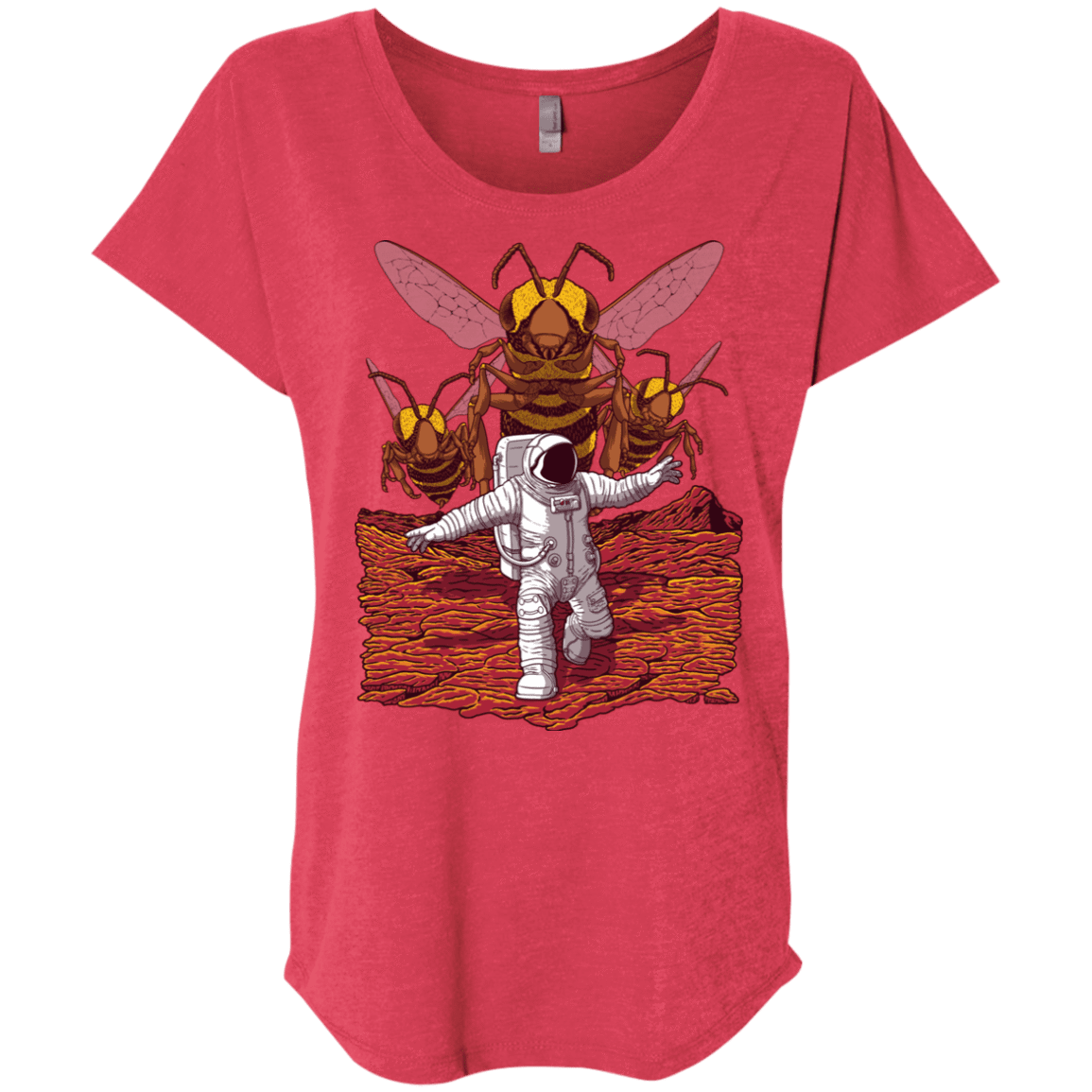 T-Shirts Vintage Red / X-Small Killer Bees on Mars Triblend Dolman Sleeve