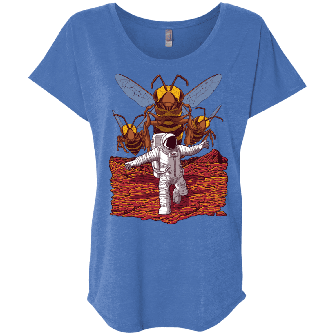 T-Shirts Vintage Royal / X-Small Killer Bees on Mars Triblend Dolman Sleeve