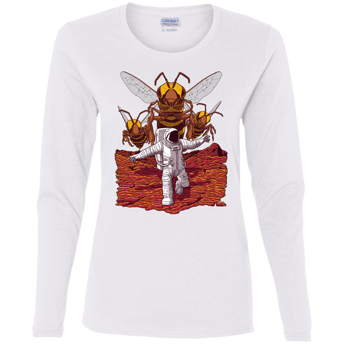 T-Shirts White / S Killer Bees on Mars Women's Long Sleeve T-Shirt