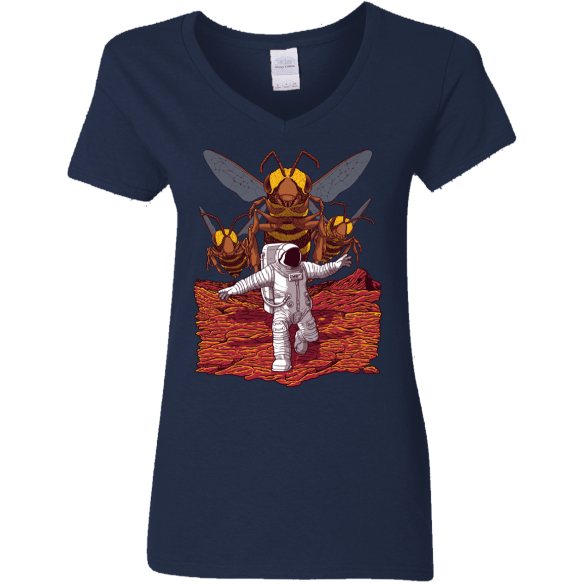 T-Shirts Navy / S Killer Bees on Mars Women's V-Neck T-Shirt