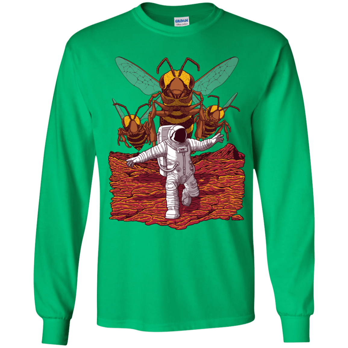 T-Shirts Irish Green / YS Killer Bees on Mars Youth Long Sleeve T-Shirt