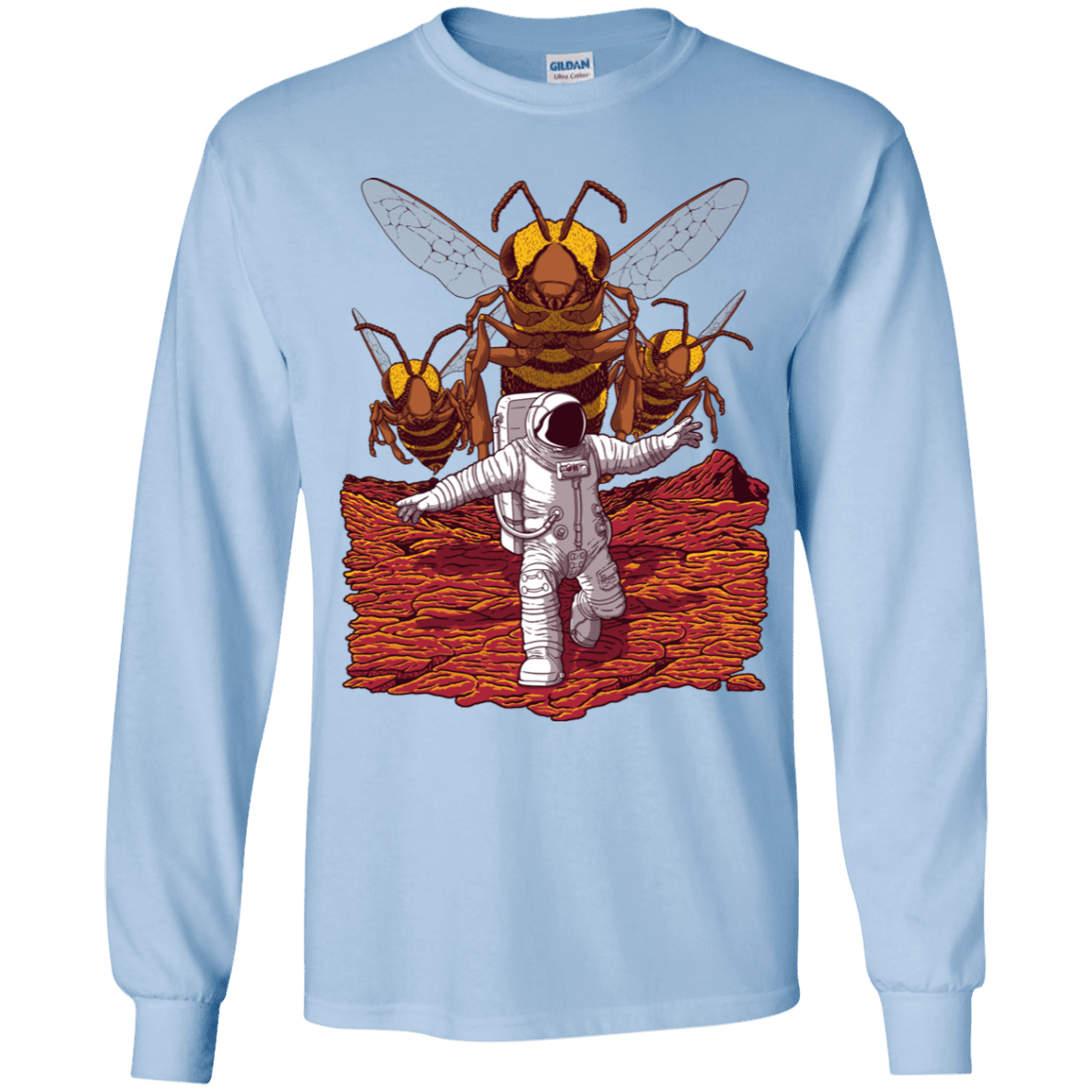 T-Shirts Light Blue / YS Killer Bees on Mars Youth Long Sleeve T-Shirt