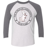T-Shirts Heather White/Premium Heather / X-Small Killer Bunny Men's Triblend 3/4 Sleeve