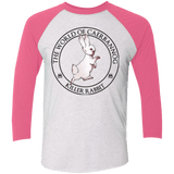 T-Shirts Heather White/Vintage Pink / X-Small Killer Bunny Men's Triblend 3/4 Sleeve