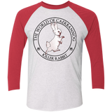 T-Shirts Heather White/Vintage Red / X-Small Killer Bunny Men's Triblend 3/4 Sleeve