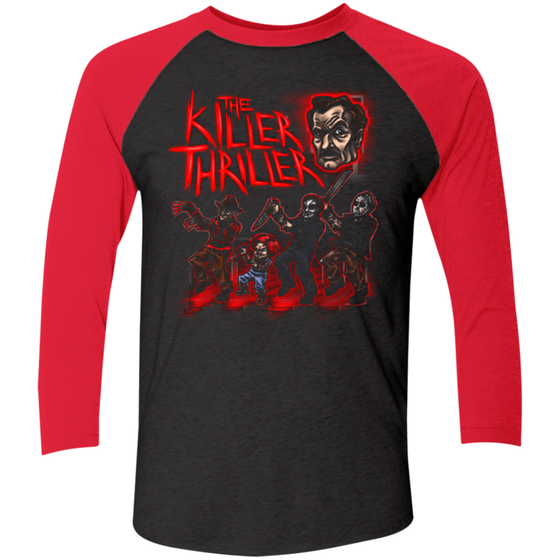 T-Shirts Vintage Black/Vintage Red / X-Small Killer Thriller Men's Triblend 3/4 Sleeve