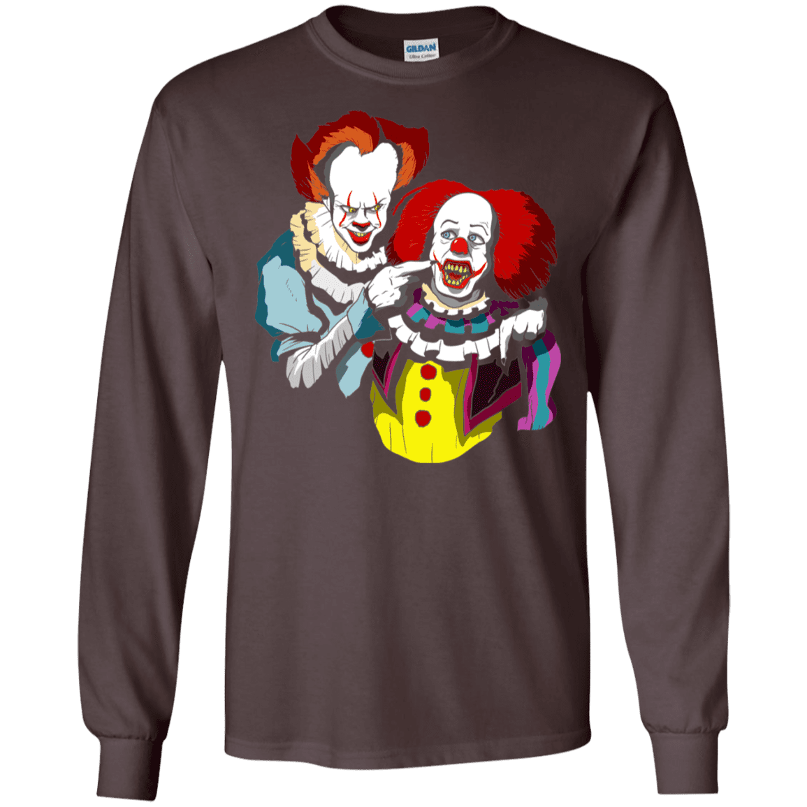 T-Shirts Dark Chocolate / S Killing Clown Men's Long Sleeve T-Shirt