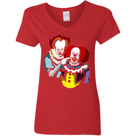 T-Shirts Red / S Killing Clown Women's V-Neck T-Shirt