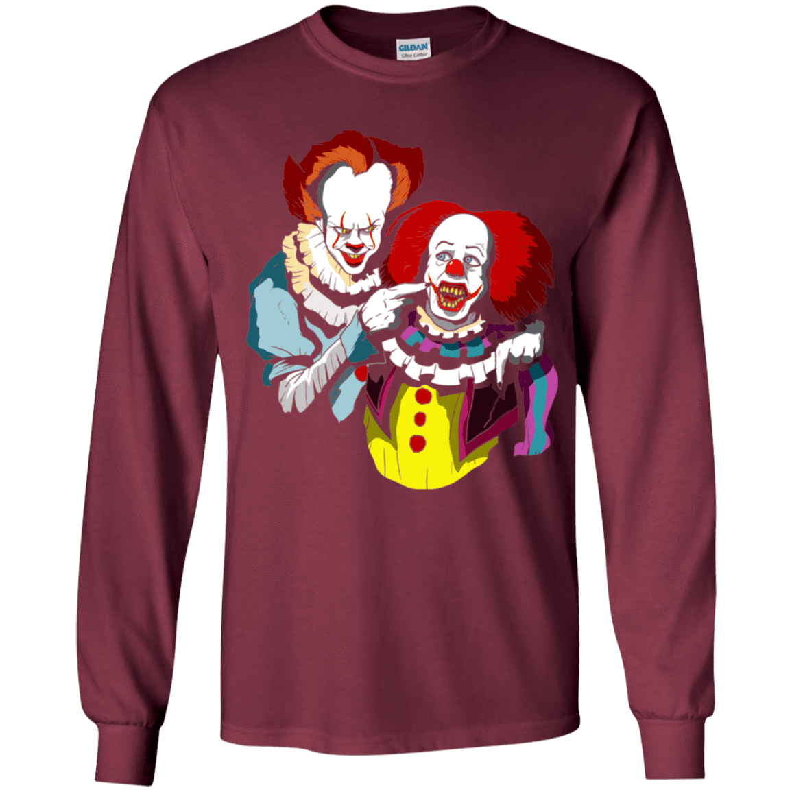 T-Shirts Maroon / YS Killing Clown Youth Long Sleeve T-Shirt