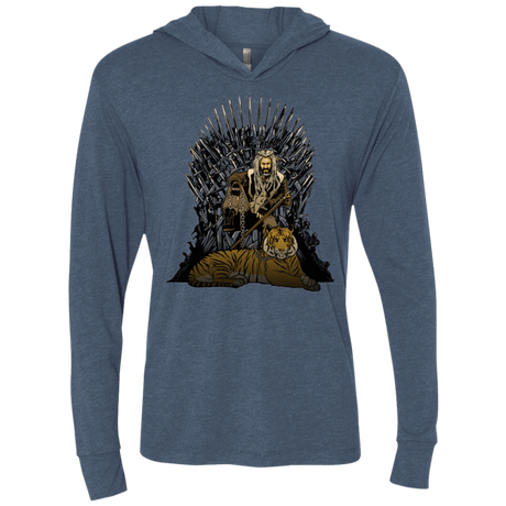 T-Shirts Indigo / X-Small King and Tiger Triblend Long Sleeve Hoodie Tee