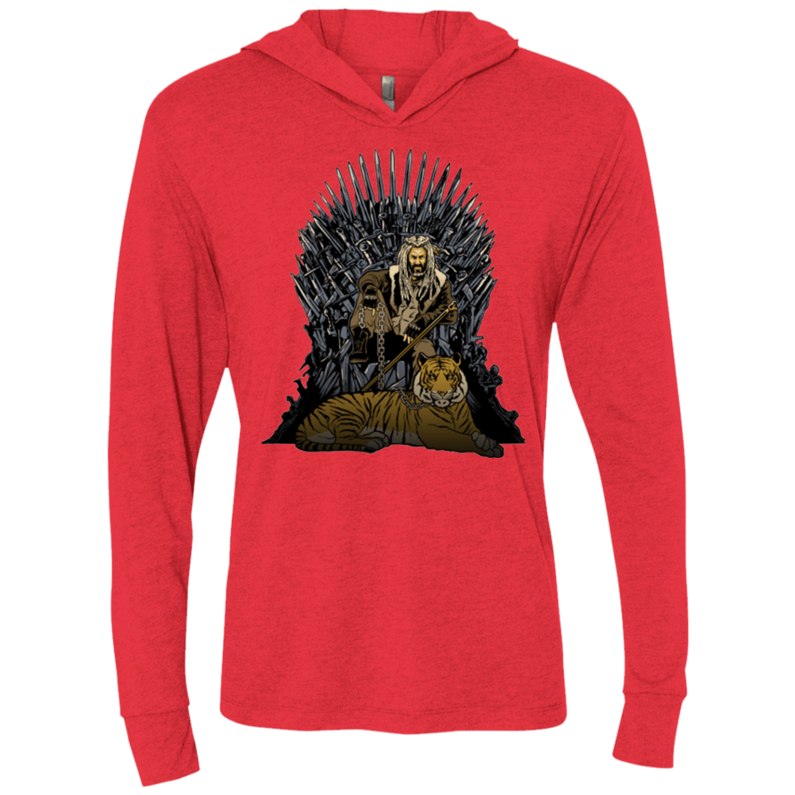 T-Shirts Vintage Red / X-Small King and Tiger Triblend Long Sleeve Hoodie Tee