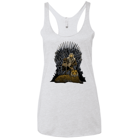 T-Shirts Heather White / X-Small King and Tiger Women's Triblend Racerback Tank