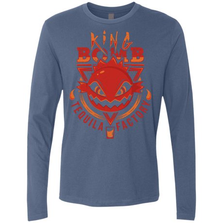 T-Shirts Indigo / S King Bomb Tequila Men's Premium Long Sleeve
