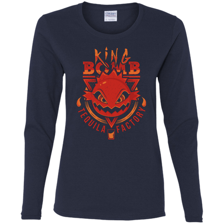 T-Shirts Navy / S King Bomb Tequila Women's Long Sleeve T-Shirt