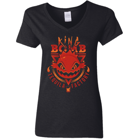 T-Shirts Black / S King Bomb Tequila Women's V-Neck T-Shirt