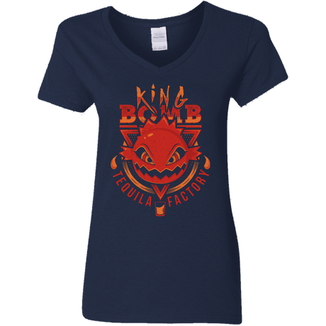 T-Shirts Navy / S King Bomb Tequila Women's V-Neck T-Shirt