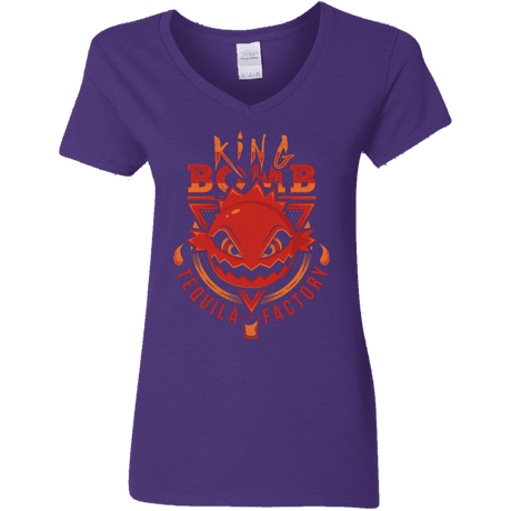 T-Shirts Purple / S King Bomb Tequila Women's V-Neck T-Shirt