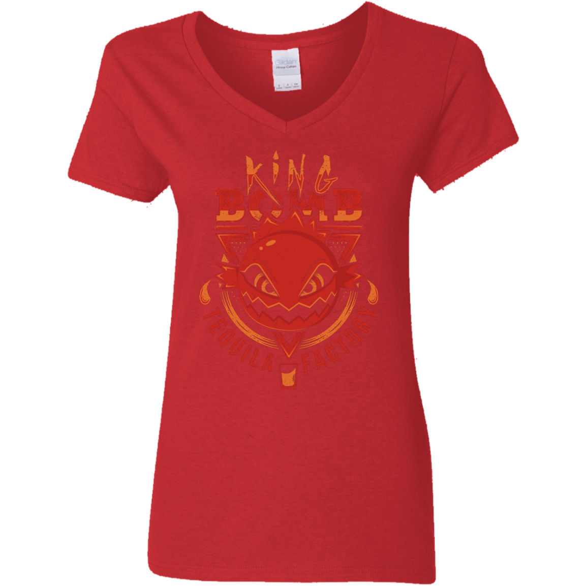 T-Shirts Red / S King Bomb Tequila Women's V-Neck T-Shirt