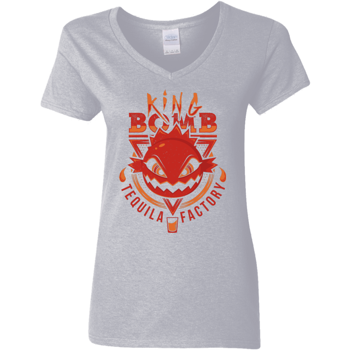 T-Shirts Sport Grey / S King Bomb Tequila Women's V-Neck T-Shirt