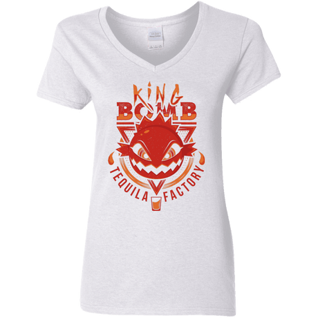 T-Shirts White / S King Bomb Tequila Women's V-Neck T-Shirt