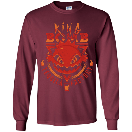 T-Shirts Maroon / YS King Bomb Tequila Youth Long Sleeve T-Shirt
