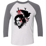 T-Shirts Heather White/Premium Heather / X-Small KING IN THE NORTH Men's Triblend 3/4 Sleeve