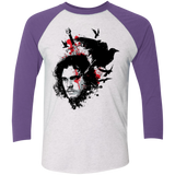 T-Shirts Heather White/Purple Rush / X-Small KING IN THE NORTH Men's Triblend 3/4 Sleeve