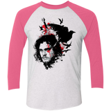 T-Shirts Heather White/Vintage Pink / X-Small KING IN THE NORTH Men's Triblend 3/4 Sleeve