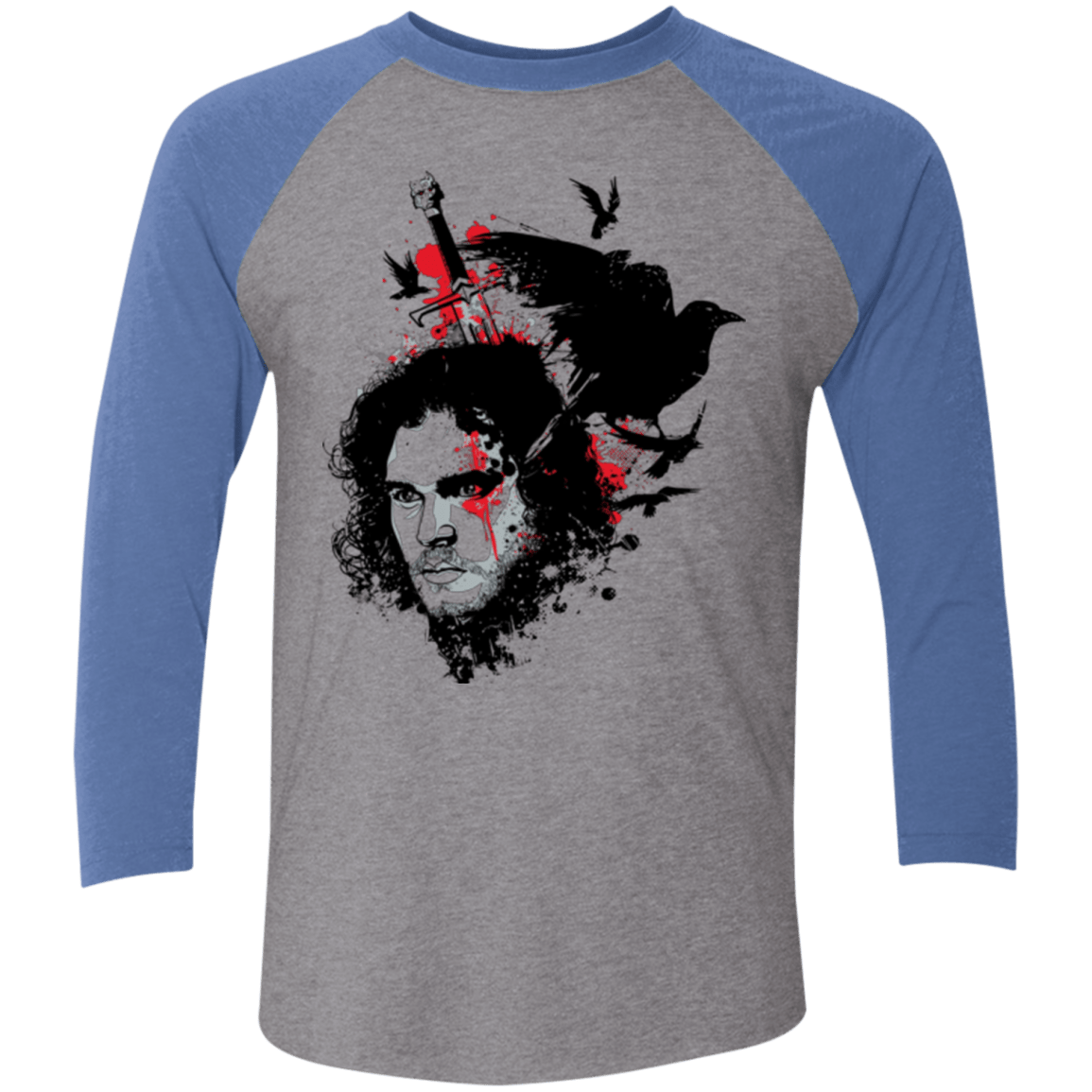 T-Shirts Premium Heather/ Vintage Royal / X-Small KING IN THE NORTH Men's Triblend 3/4 Sleeve