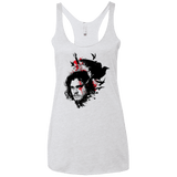 T-Shirts Heather White / X-Small KING IN THE NORTH Women's Triblend Racerback Tank