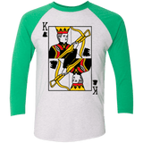 T-Shirts Heather White/Envy / X-Small King Joffrey Men's Triblend 3/4 Sleeve