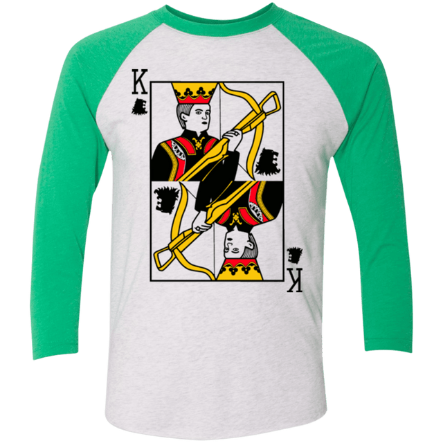 T-Shirts Heather White/Envy / X-Small King Joffrey Men's Triblend 3/4 Sleeve