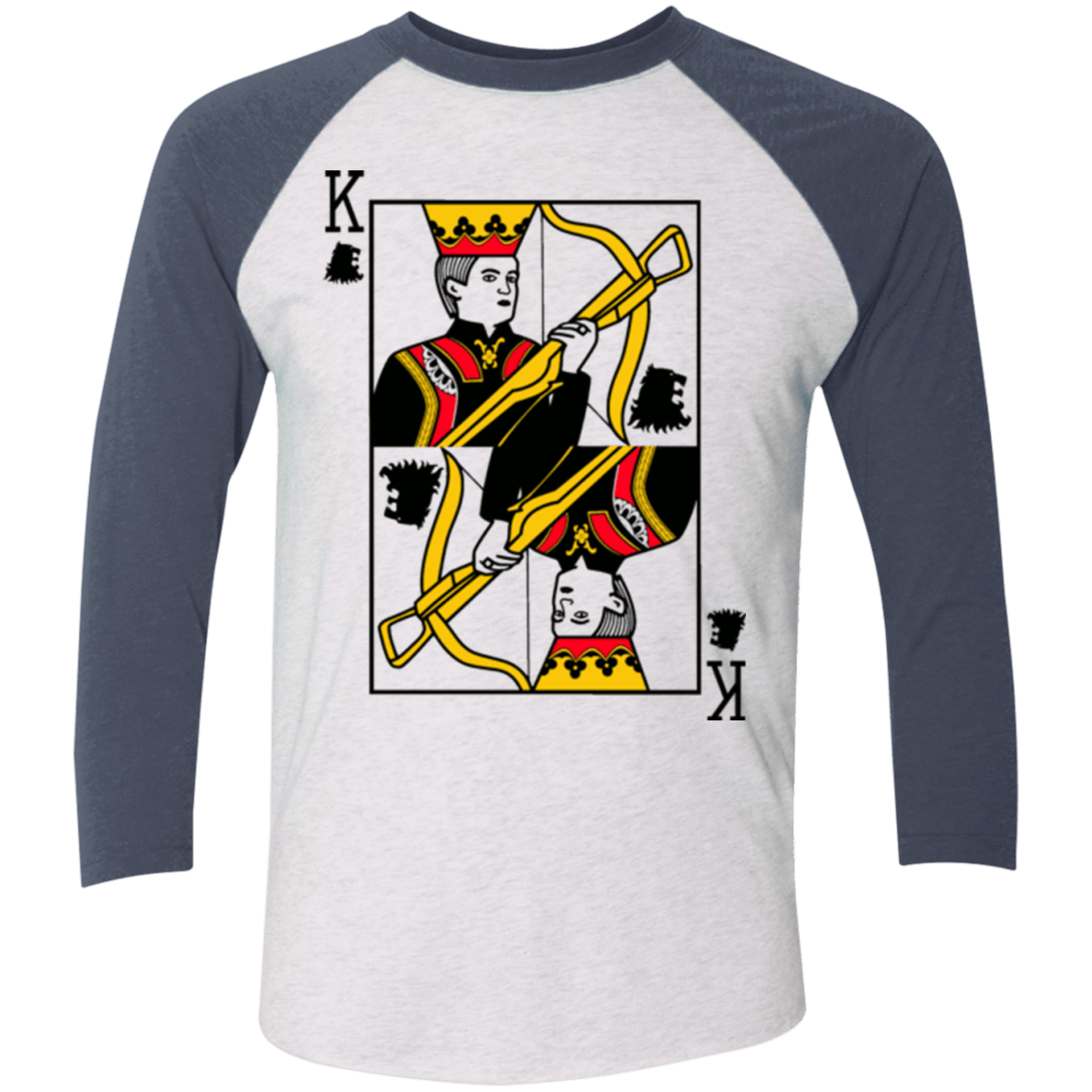 T-Shirts Heather White/Indigo / X-Small King Joffrey Men's Triblend 3/4 Sleeve