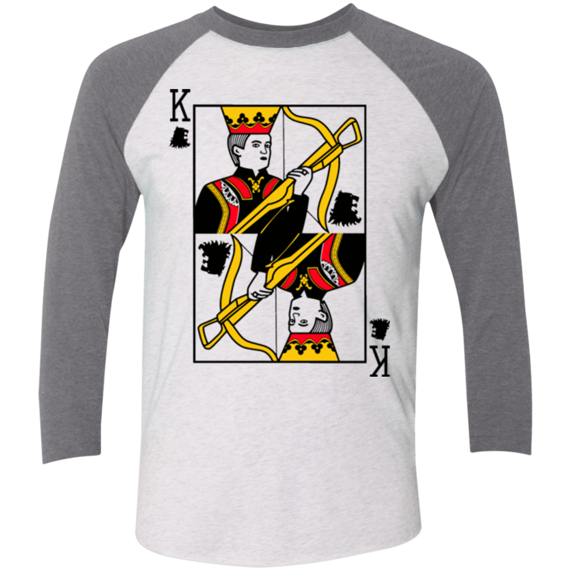 T-Shirts Heather White/Premium Heather / X-Small King Joffrey Men's Triblend 3/4 Sleeve