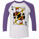 T-Shirts Heather White/Purple Rush / X-Small King Joffrey Men's Triblend 3/4 Sleeve