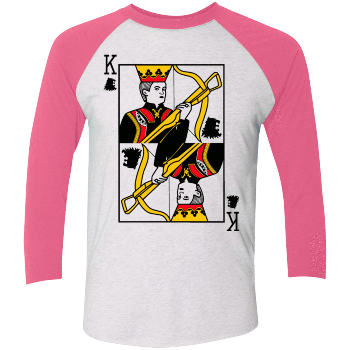 T-Shirts Heather White/Vintage Pink / X-Small King Joffrey Men's Triblend 3/4 Sleeve