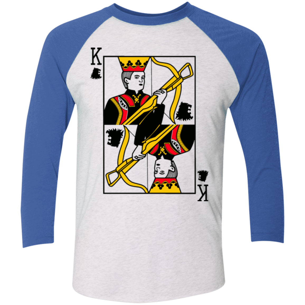T-Shirts Heather White/Vintage Royal / X-Small King Joffrey Men's Triblend 3/4 Sleeve