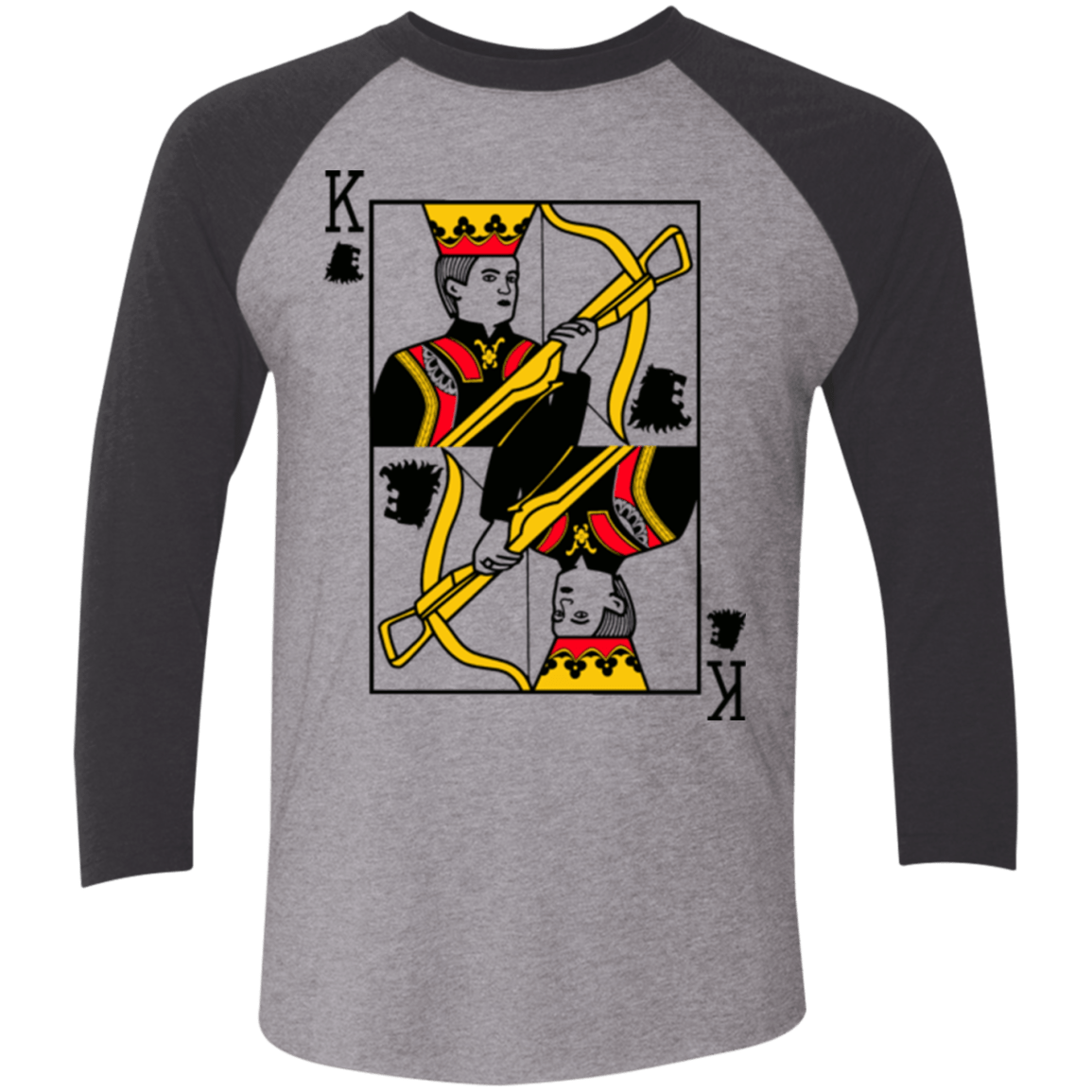 T-Shirts Premium Heather/ Vintage Black / X-Small King Joffrey Men's Triblend 3/4 Sleeve