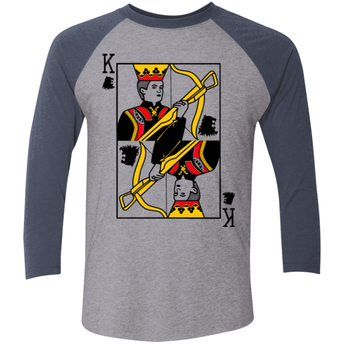 T-Shirts Premium Heather/ Vintage Navy / X-Small King Joffrey Men's Triblend 3/4 Sleeve