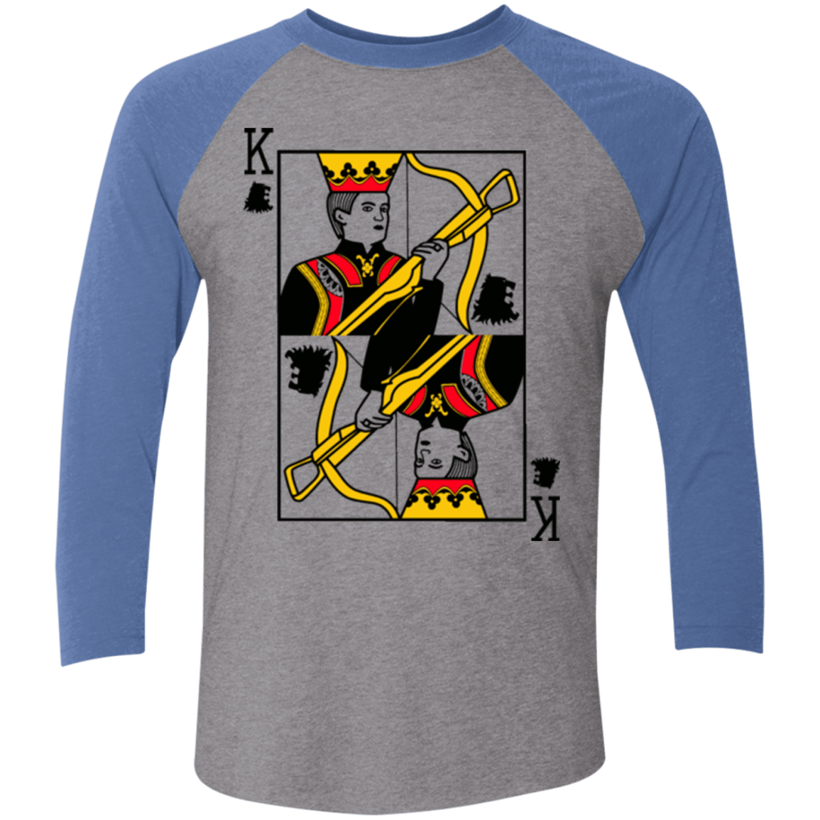 T-Shirts Premium Heather/ Vintage Royal / X-Small King Joffrey Men's Triblend 3/4 Sleeve