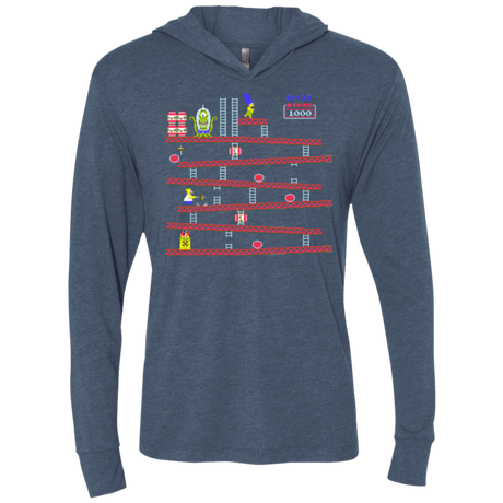 T-Shirts Indigo / X-Small King Kang Triblend Long Sleeve Hoodie Tee