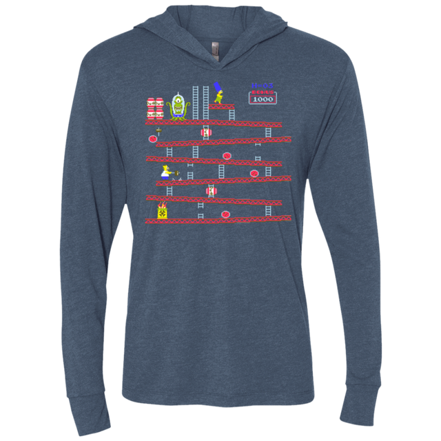 T-Shirts Indigo / X-Small King Kang Triblend Long Sleeve Hoodie Tee